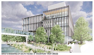 Artist's rendering of Knight Campus Phase 2 from the south