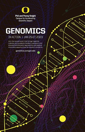 Phil and Penny Knight Campus for Accelerating Scientific Impact Genomics in Action Jan. 25-27 poster University of Oregon