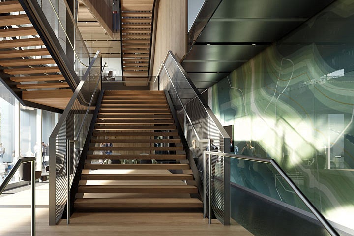 Central staircase of Knight Campus Building 2