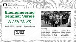 Promotional slide on Bioengineering Seminar Series Flash Talks