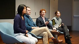 Four Ph.d. students in panel discussion